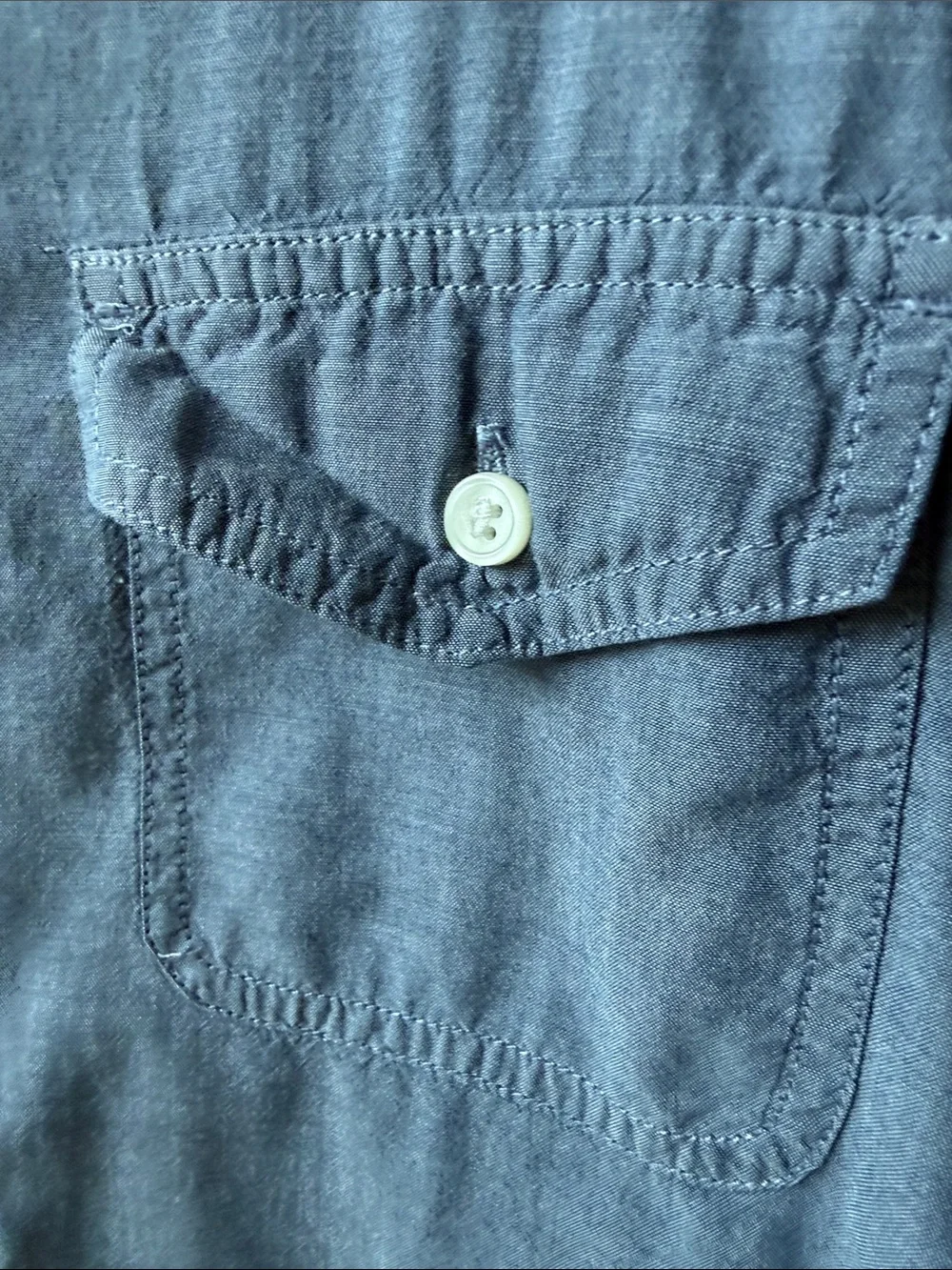 J. Crew Women’s M  Blue Long-Sleeve 3/4 Button-Down Shirt with Tie Up Sleeves